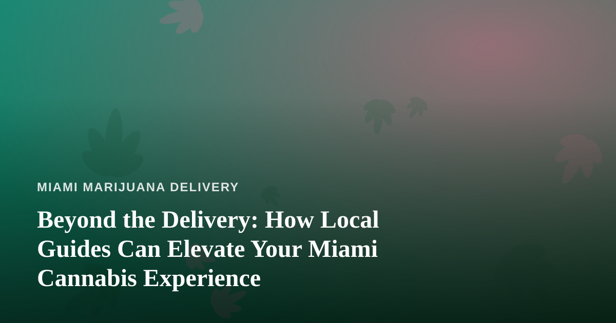 Beyond the Delivery: How Local Guides Can Elevate Your Miami Cannabis Experience