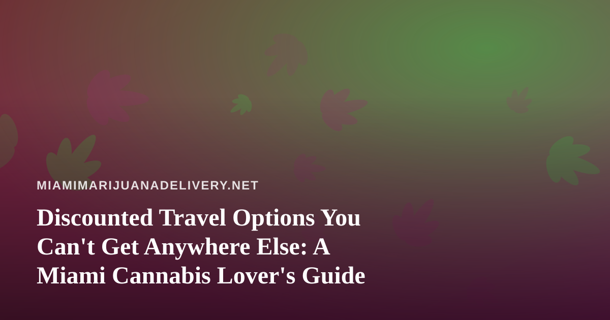 Discounted Travel Options You Can’t Get Anywhere Else: A Miami Cannabis Lover’s Guide