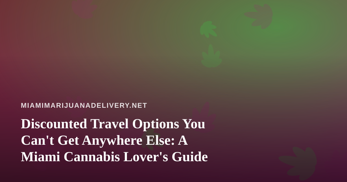 Discounted Travel Options You Can’t Get Anywhere Else: A Miami Cannabis Lover’s Guide