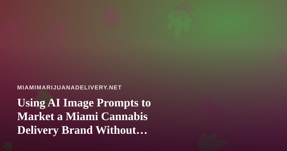 Using AI Image Prompts to Market a Miami Cannabis Delivery Brand Without Breaking the Rules